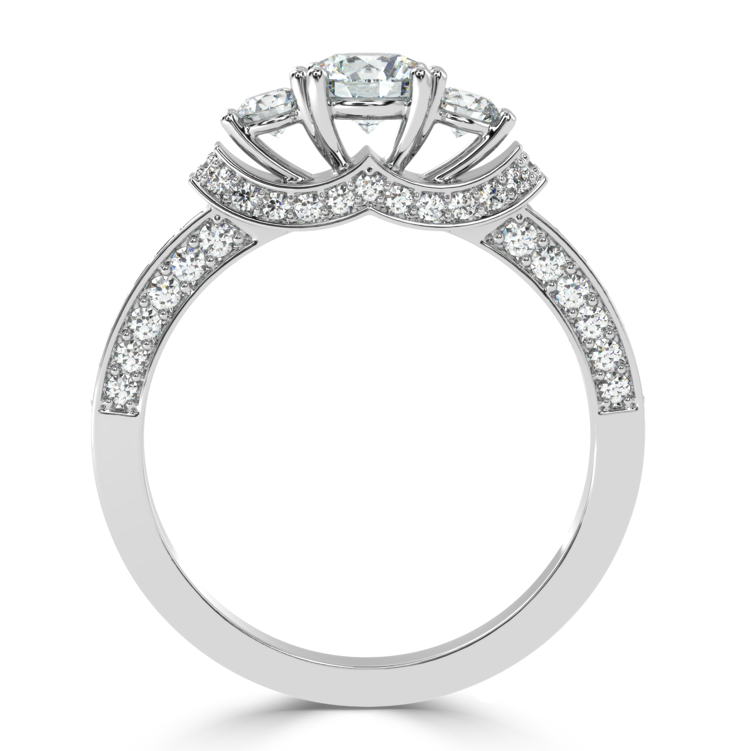Buy 1.04Ct Three-stone Natural Diamond Ring | SolitaireKart